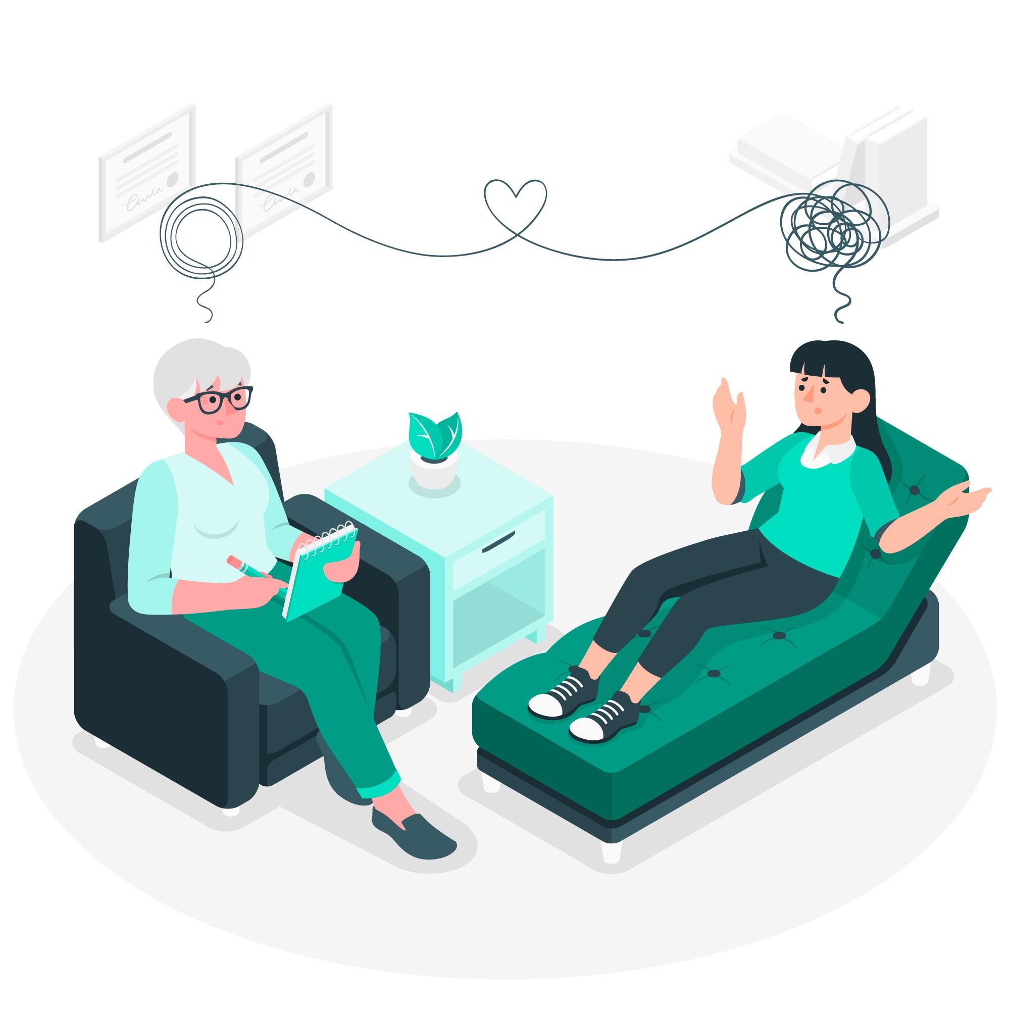 psicologa e paciente em terapia